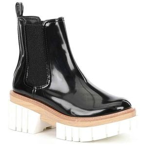 Gianni Bini Shoes Gianni Bini Ridliegh Patent Chunky Lug Sole Booties 8M